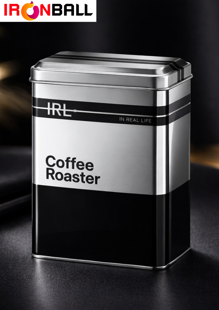 กระป๋องเหล็กทรงสี่เหลี่ยม สีเงิน