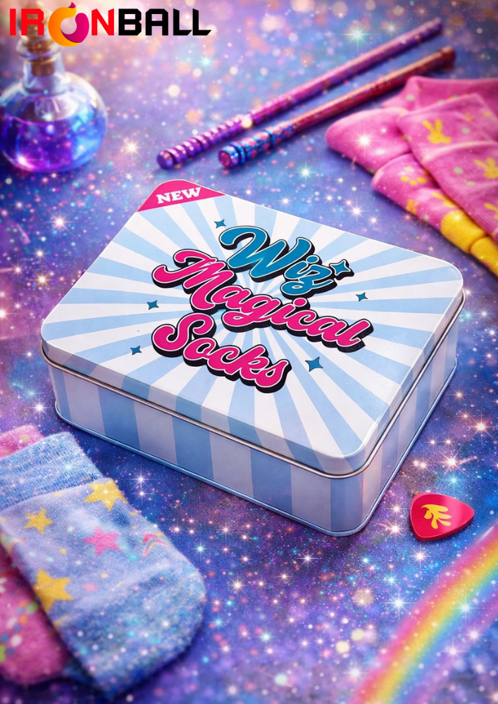 กล่องเหล็กสี่เหลี่ยม พิมพ์ลาย