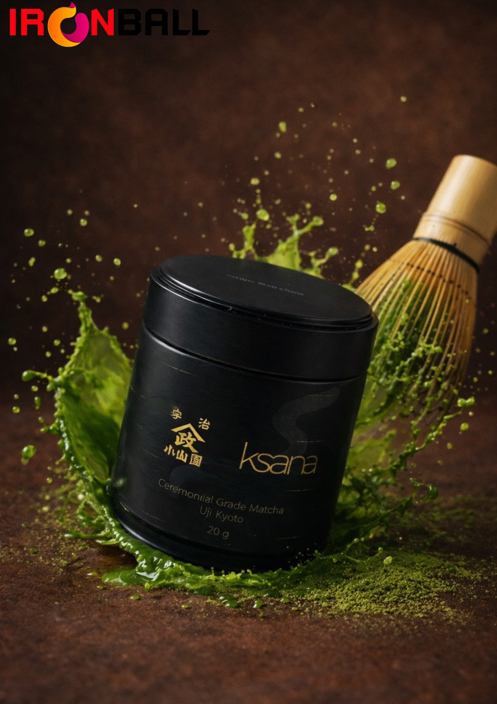 กระป๋องใส่ผงมัทฉะ สีดำ