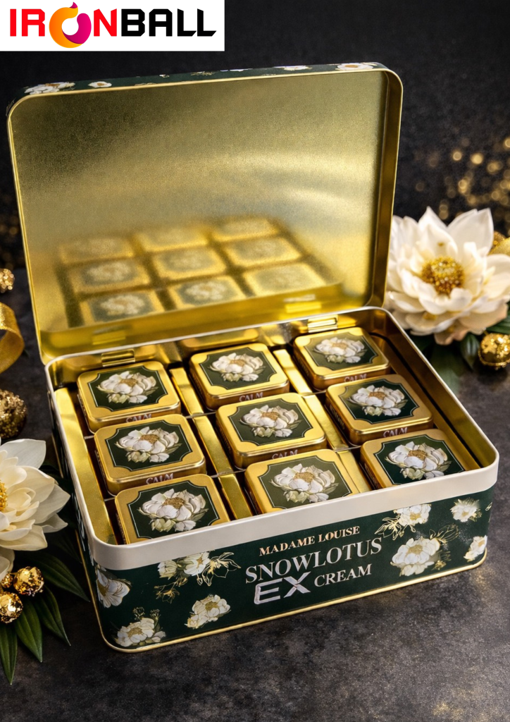 กล่องเหล็กสี่เหลี่ยม พิมพ์ลาย