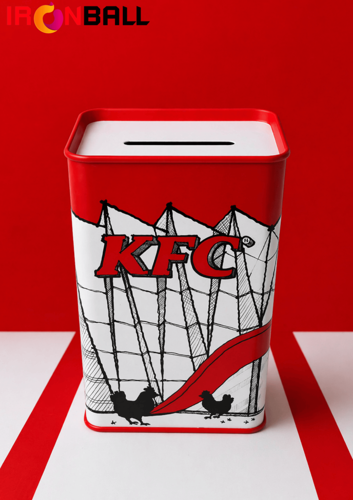 กระปุกเหล็กออมสิน สีแดง