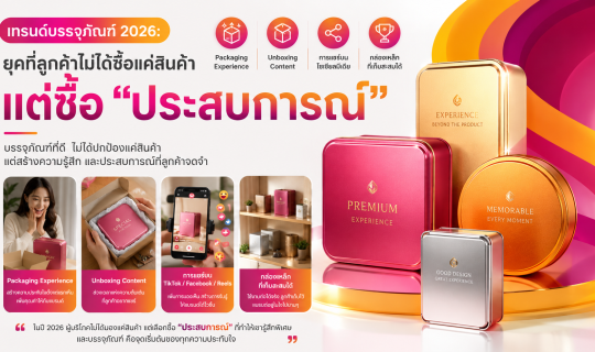 เทรนด์บรรจุภัณฑ์ 2026: ยุคที่ลูกค้าไม่ได้ซื้อแค่สินค้า แต่ซื้อ “ประสบการณ์”