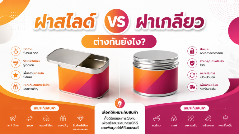 ฝาสไลด์ VS ฝาเกลียว ต่างกันยังไง? เลือกแบบไหนให้เหมาะกับสินค้า